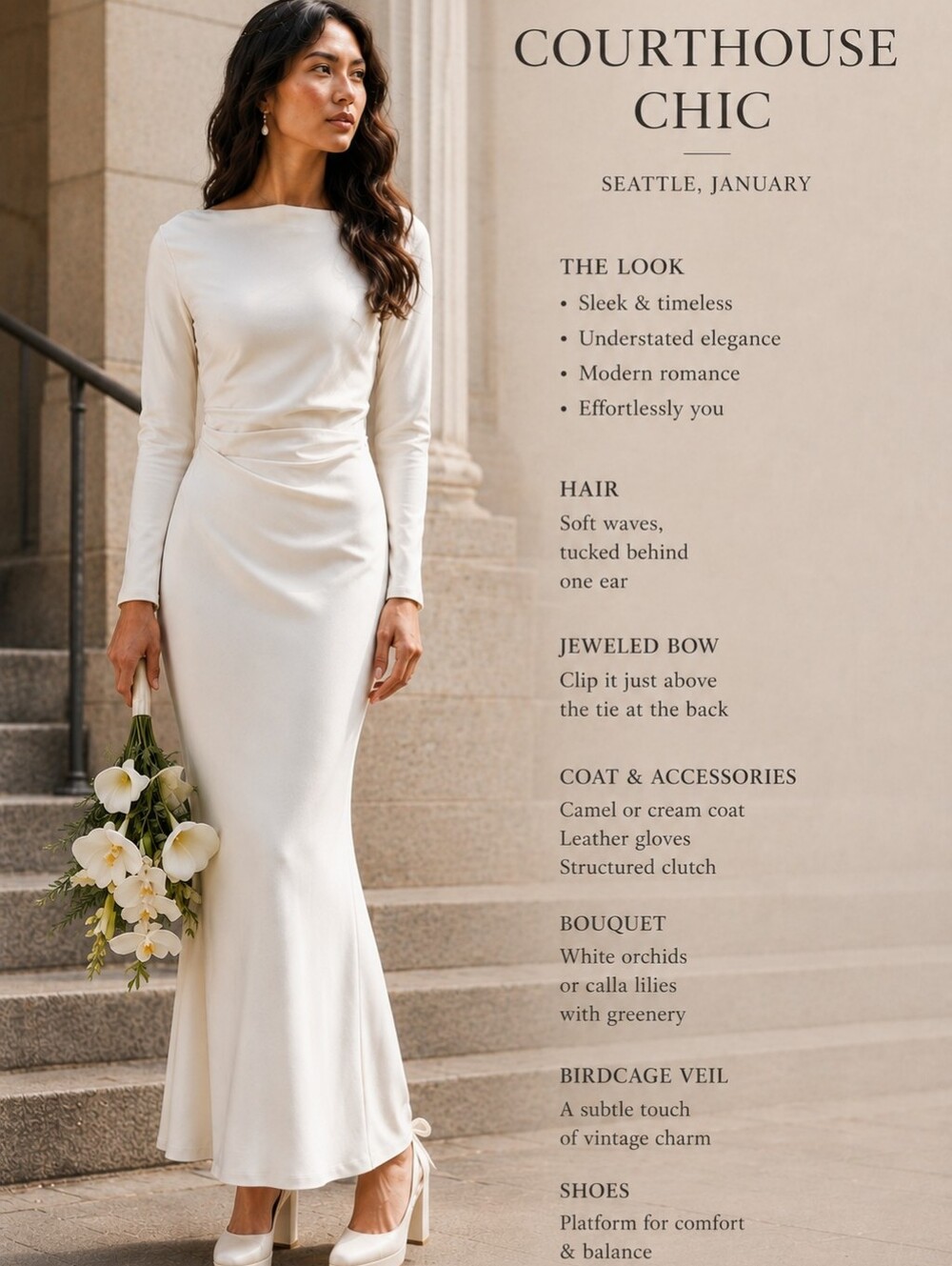 Selfie Leslie Cream Long-Sleeve Satin Maxi Dress